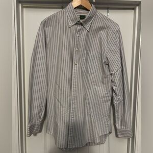 EUC Sid Mashburn OCBD Large light blue with brown stripe